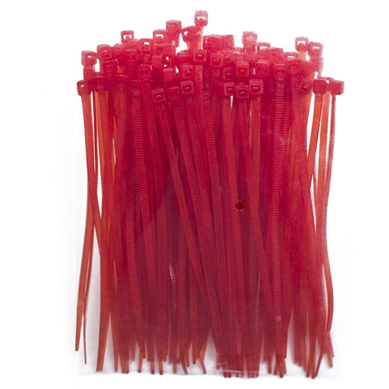 Inch Zip Ties, 300pcs Nylon Cable Ties RED
