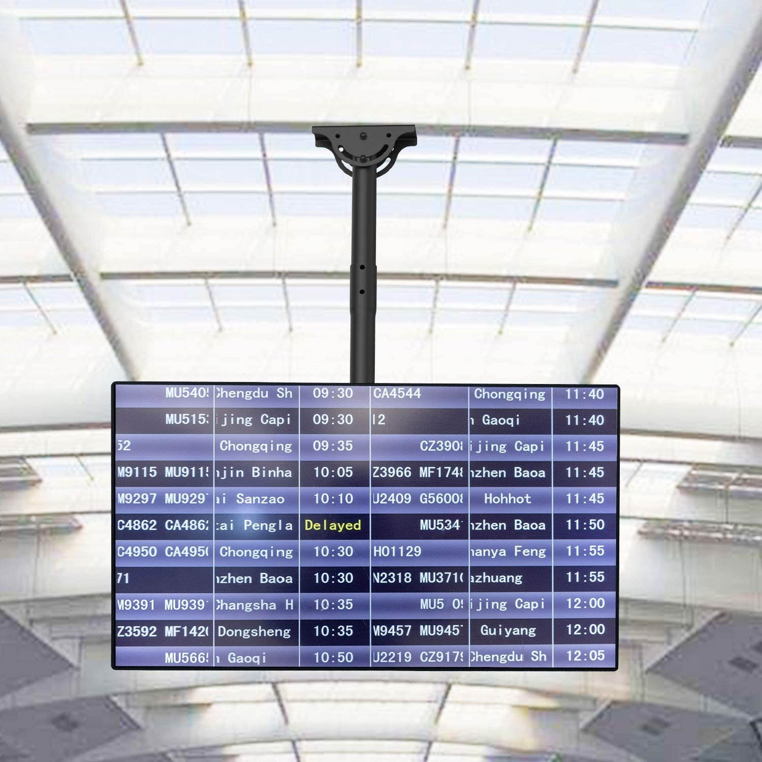 TV Ceiling Mount Adjustable Bracket Fits Most LED, LCD, OLED and Plasma Flat Screen Display 26 to 65 Inch, up to 110 Lbs, VESA 400x400mm (CM2665), Black