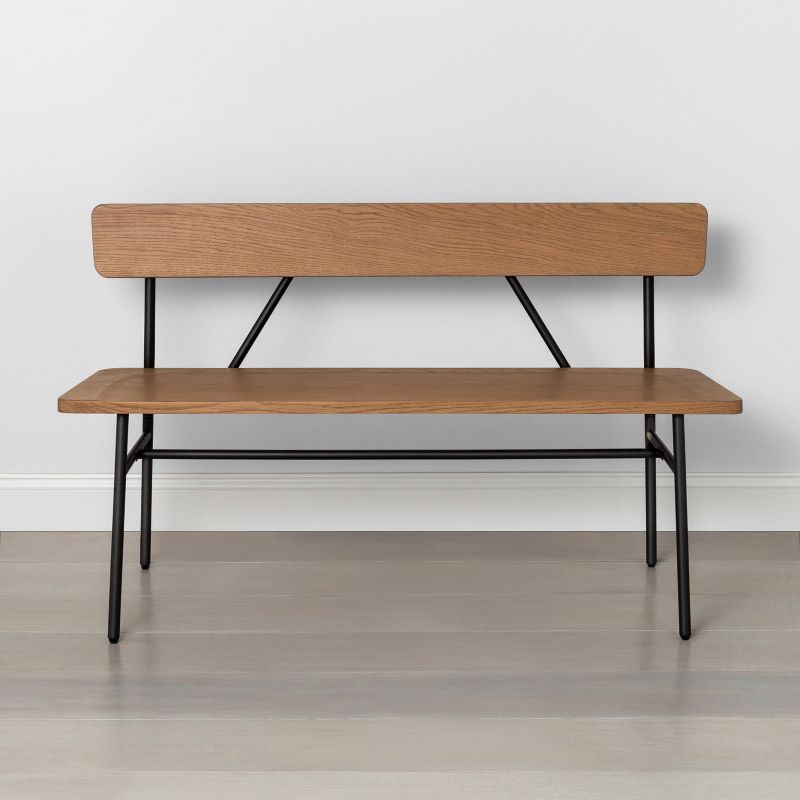 Wood & Steel Accent Bench Black - Hearth & Hand™ with Magnolia
