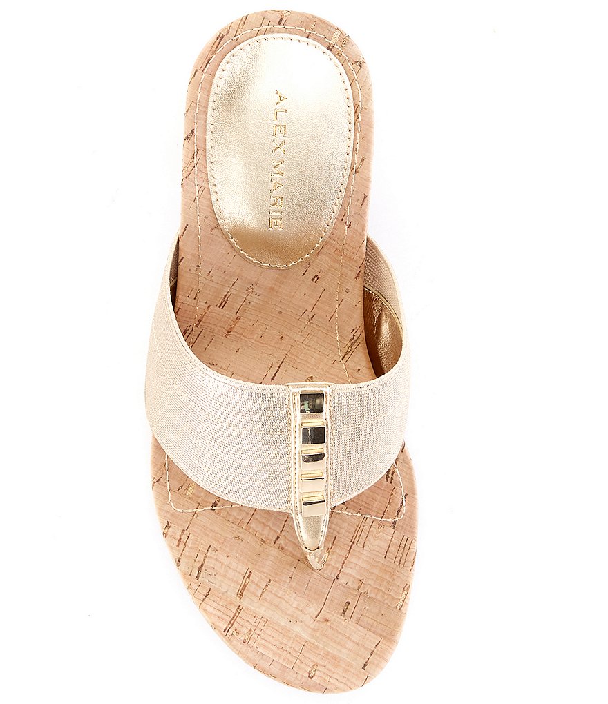 Alex Marie Barianne Elastic Thong Block Heel Sandals