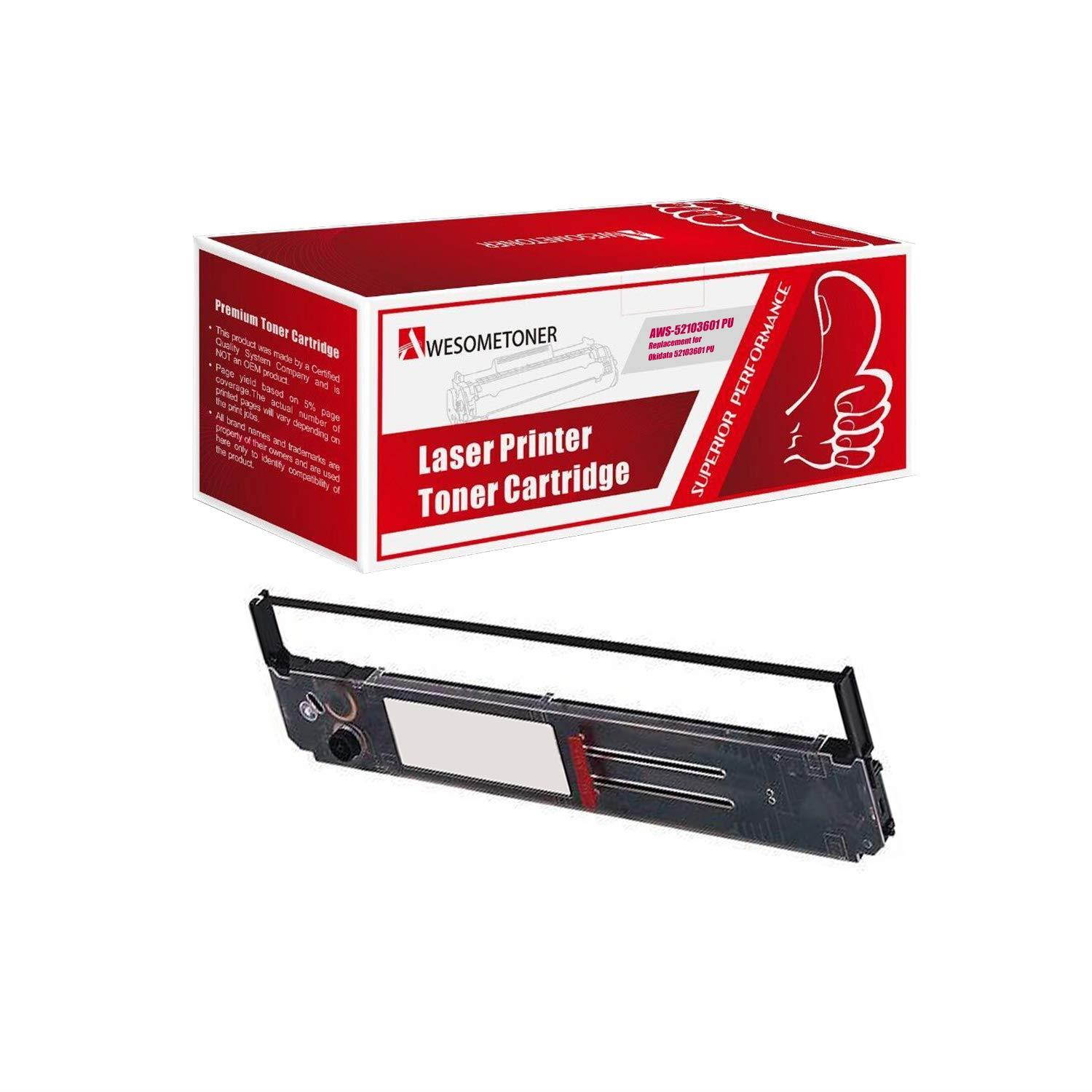 Awesometoner 1 Purple Compatible 52103601 Fax Cartridge Ribbon for Okidata ML 393 393C 395 Yield