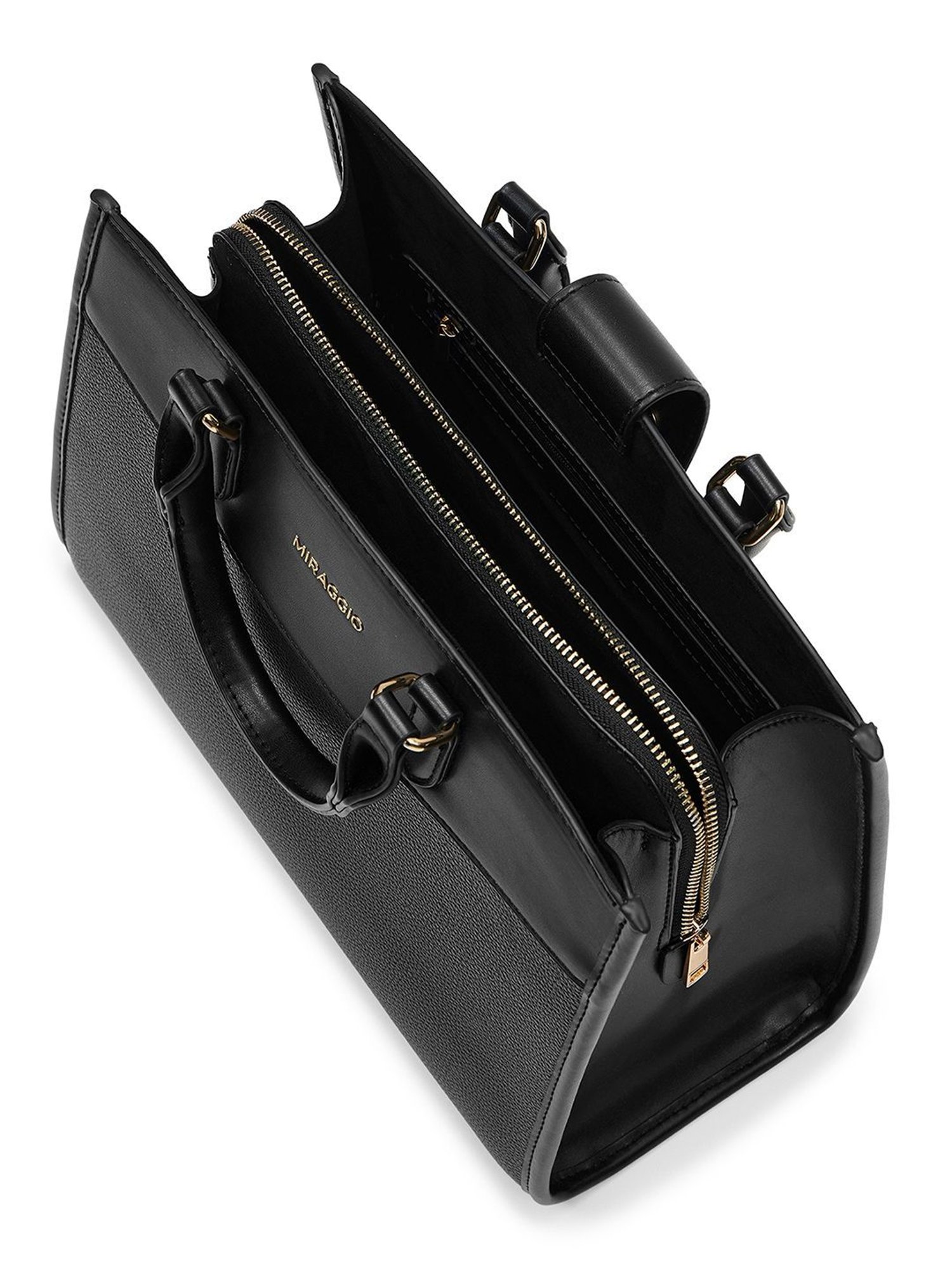 Miraggio Alana Black Medium Satchel Handbag