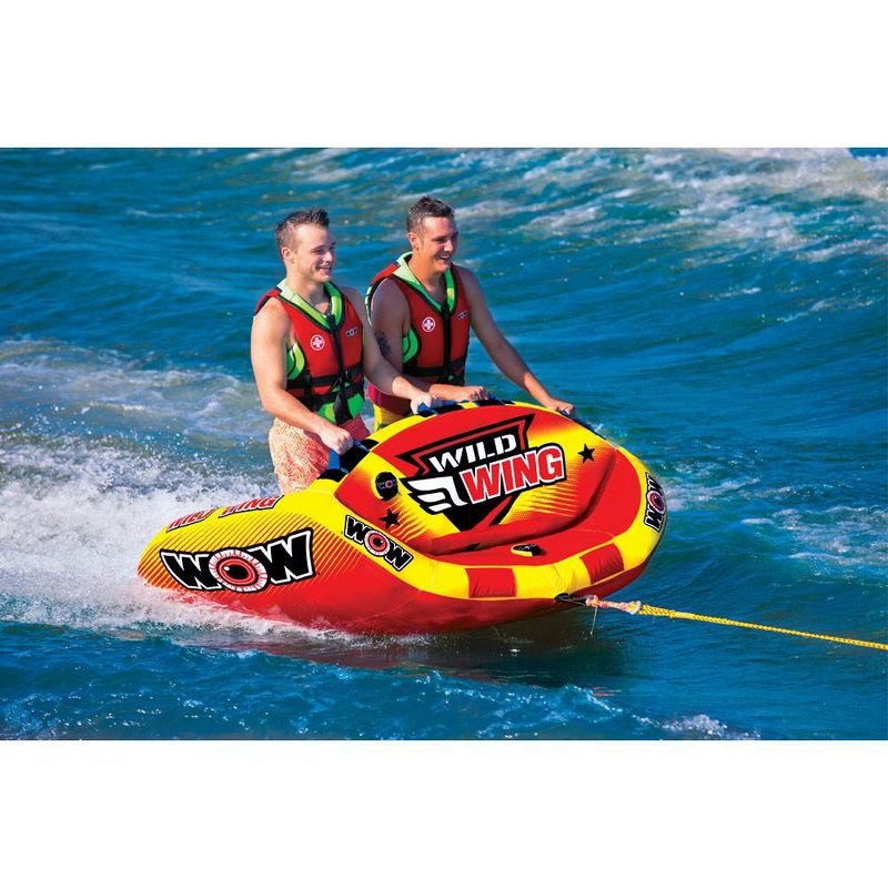 World of Watersports 18-1120 Wild Wing 2 Rider Inflatable Towable Tube, Red