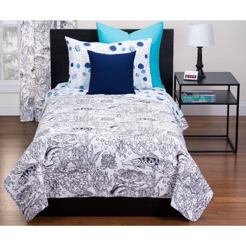 Full/Queen Under The Sea Hidden Pictures Puzzle Quilt - Highlights