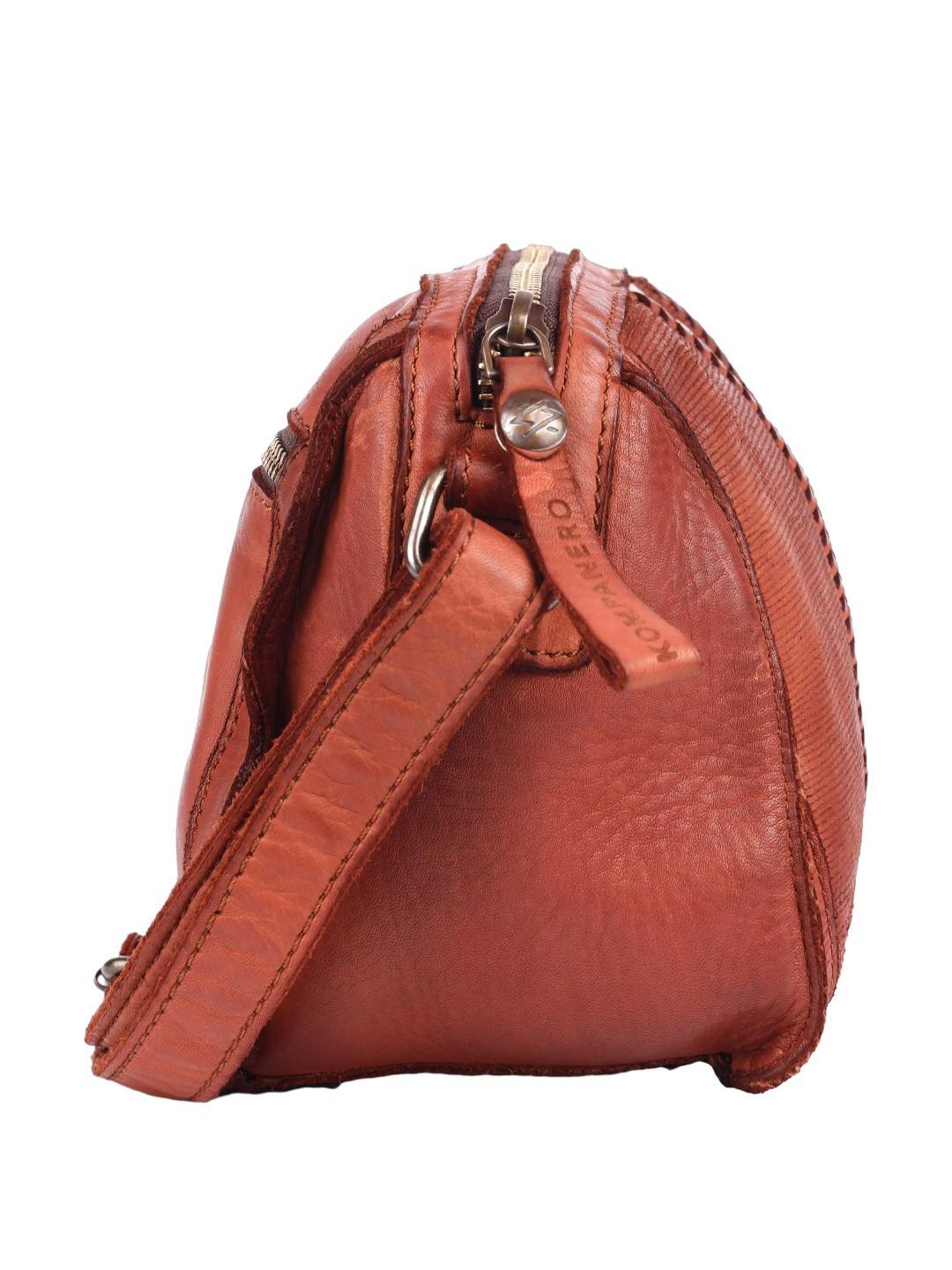 KOMPANERO Estelle Cognac Embellished Medium Sling Handbag