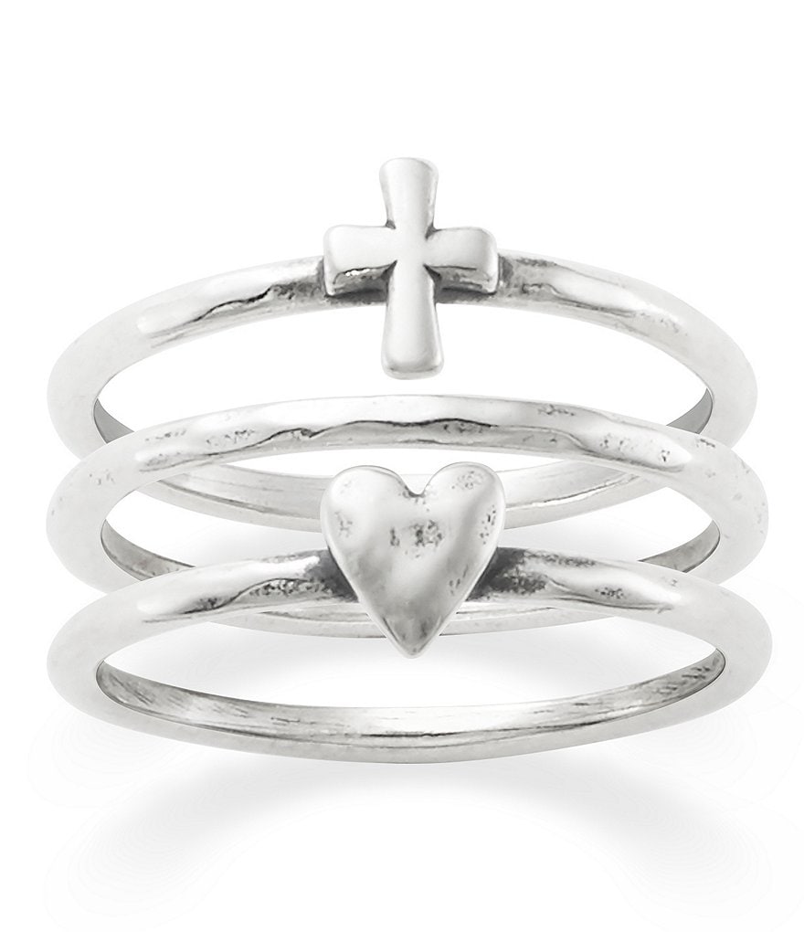James Avery Faith & Love Ring Set