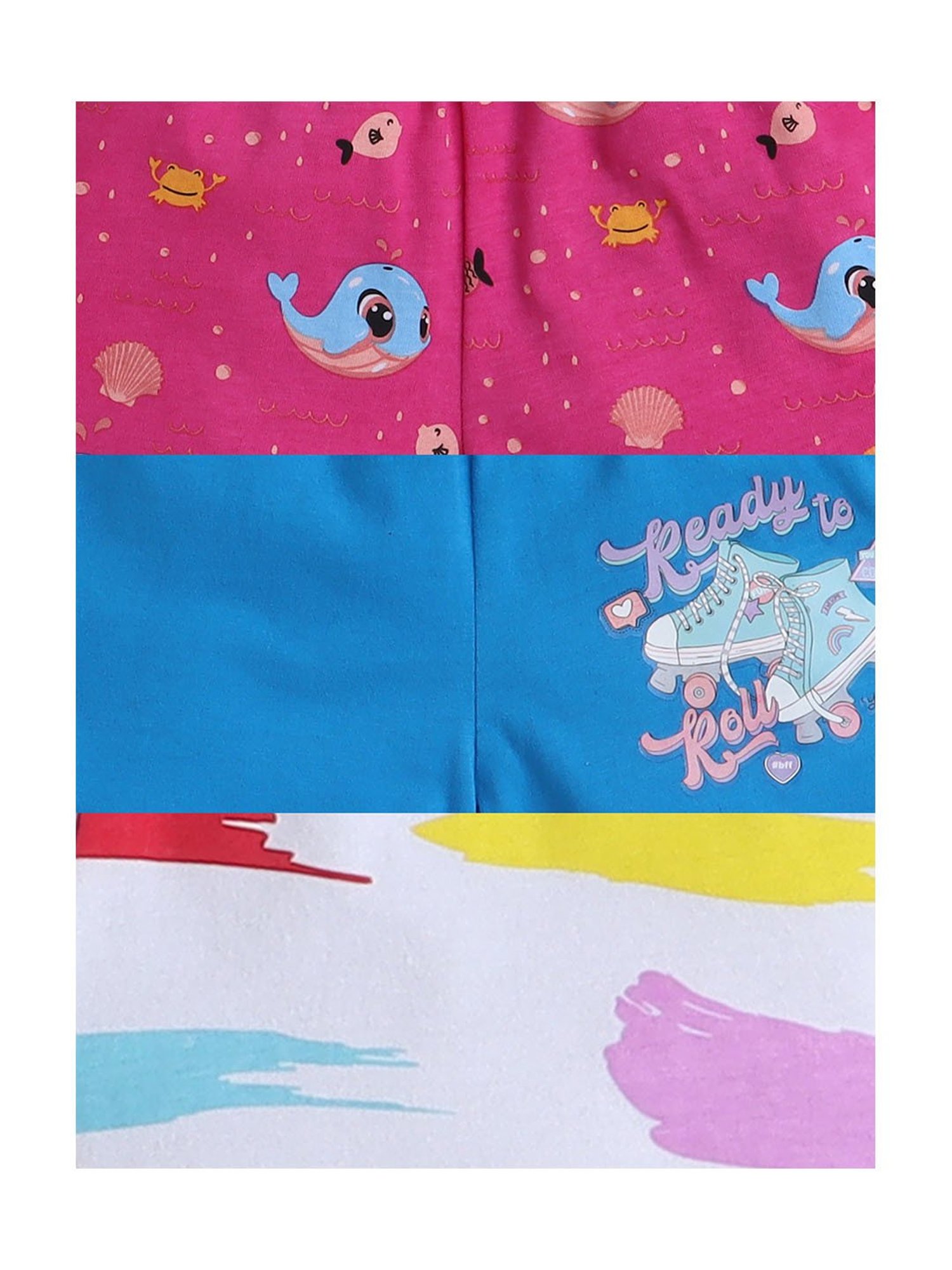 Bumzee Kids Multicolor Printed Shorts (Pack Of 3)