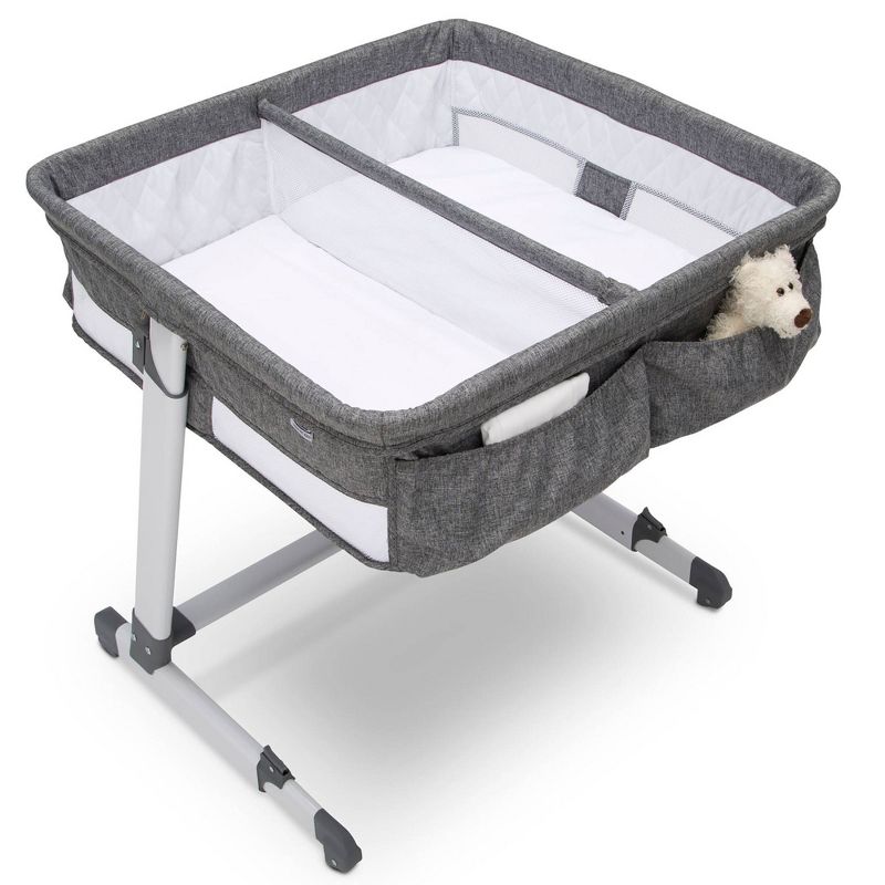 Delta Children Simmons Kids' By The Bed City Sleeper Bassinet for Twins - Gray