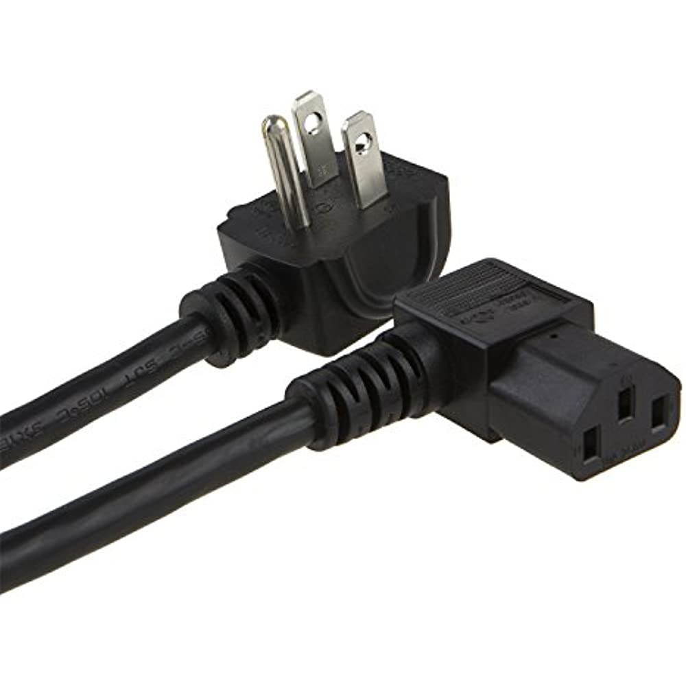 CableCreation 6 Feet 18 AWG Universal Power Cord for NEMA 5-15P Angle Type to IE