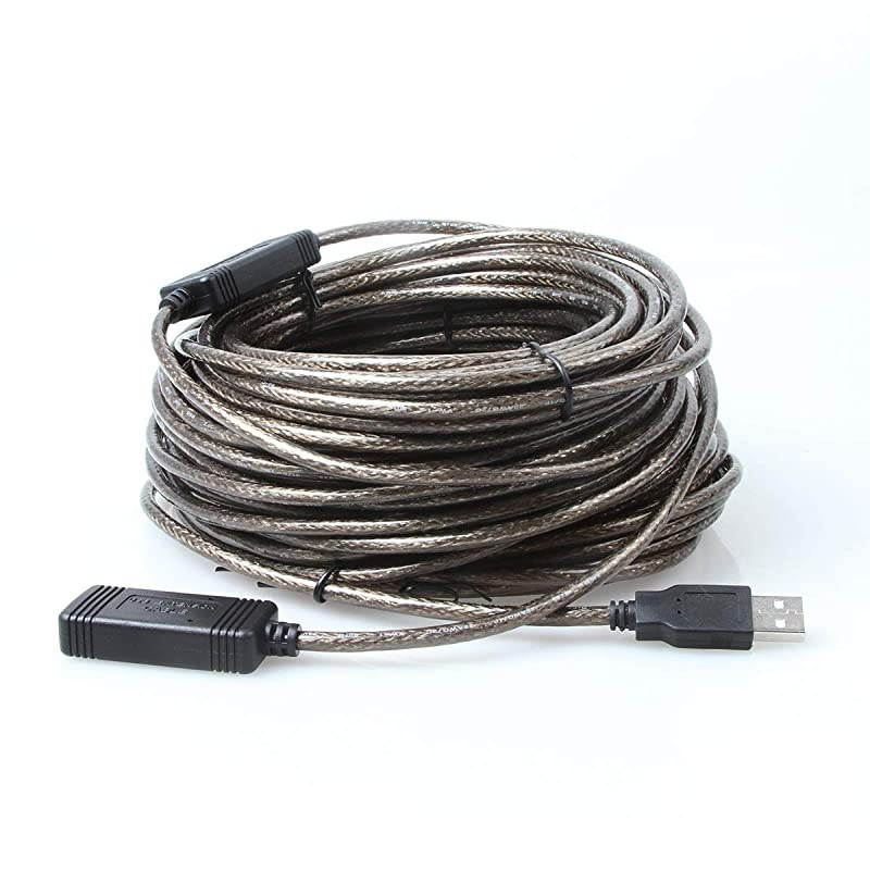 High Speed 65 feet USB Extension Cable USB 20 Male to Female 480 Mbps with Builtin Signal Boosted to Connect Keyboard Scanner Printers Webcam