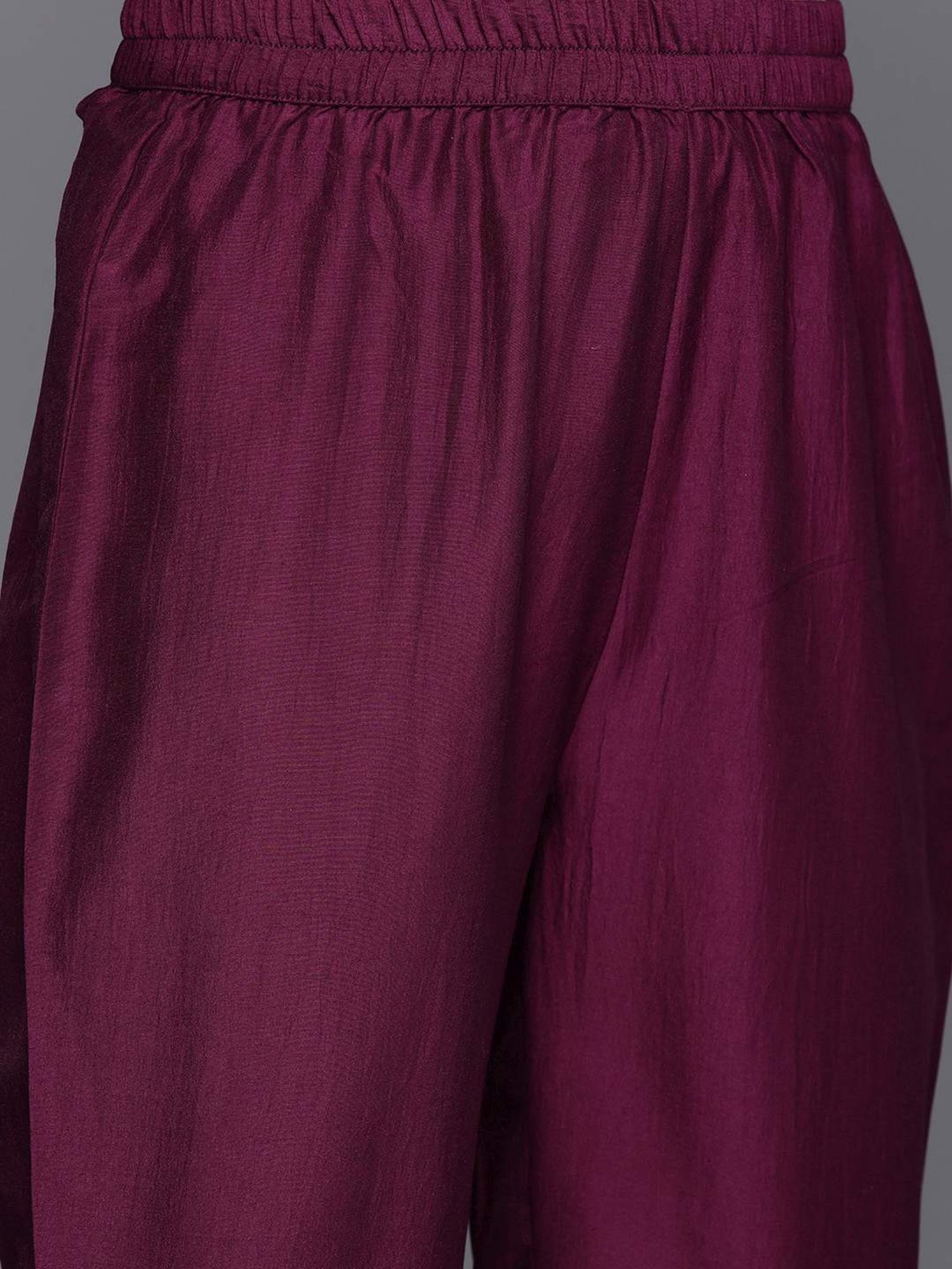 Varanga Purple Embroidered Kurta Pant Set With Dupatta