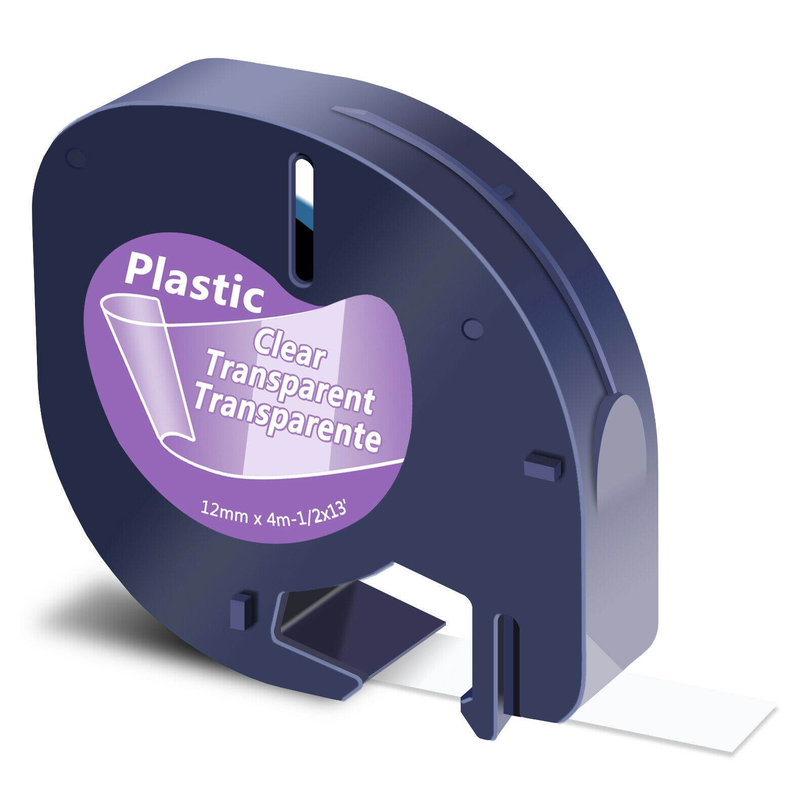 4 PK Label Tape Black on Clear 12mm for Dymo 16952 LetraTag Plastic Plus LT100H