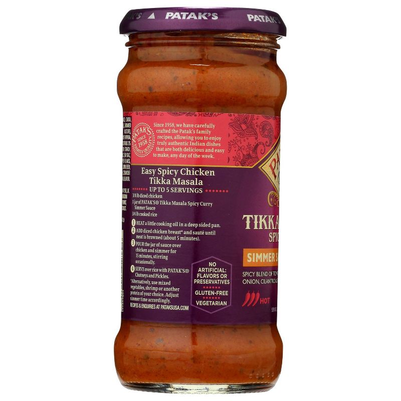 Patak's Hot & Spicy Tikki Masala Curry Simmer Sauce 12.3oz