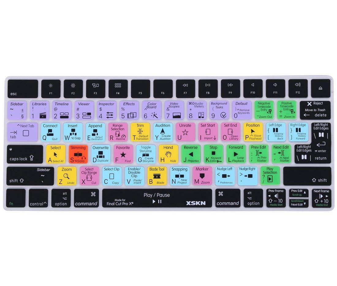 XSKN Final Cut Pro X 10 Shortcut Keyboard Cover for Apple Magic Keyboard (MLA22LL/A), US and EU Layout