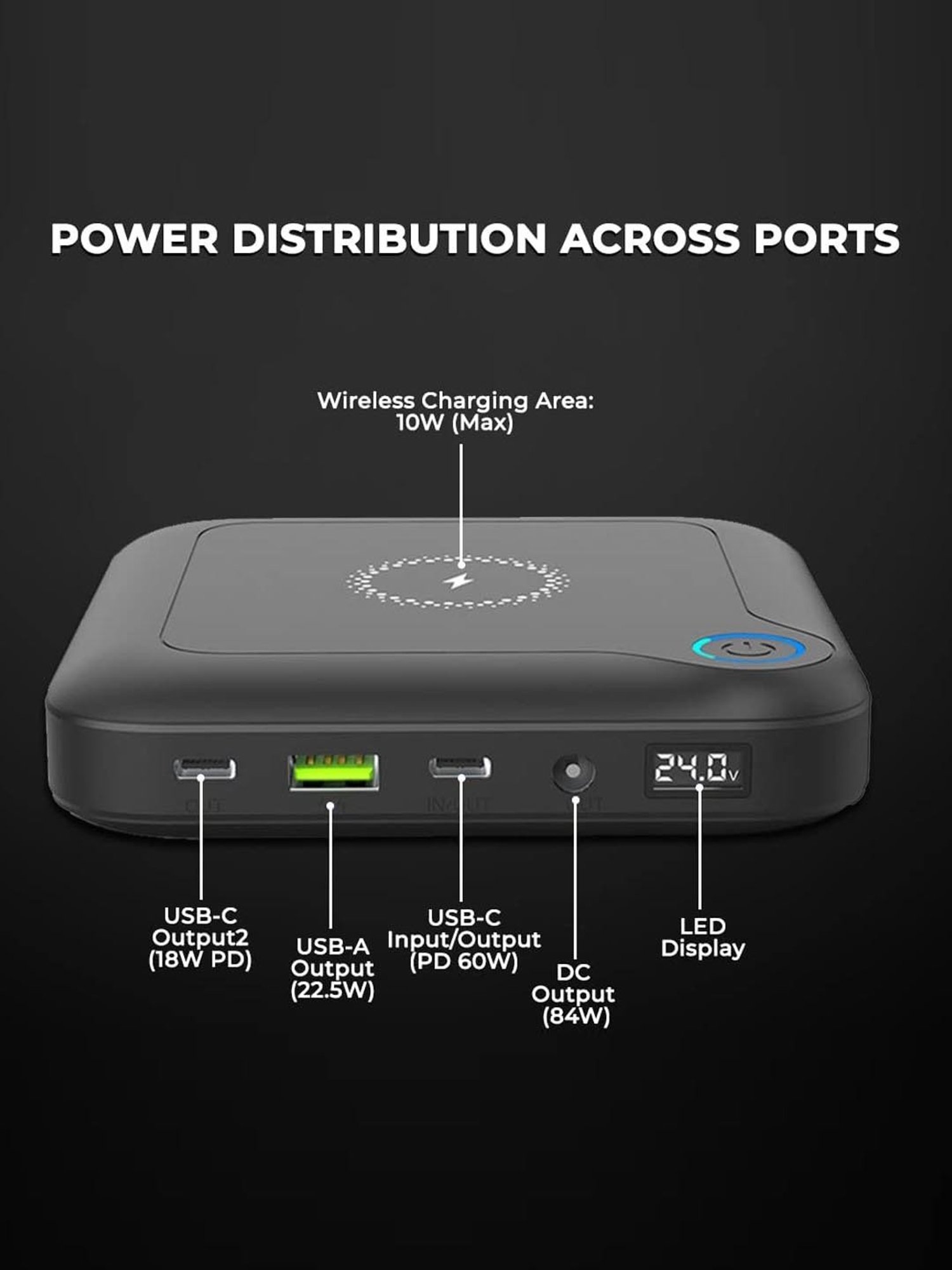 UltraProlink UM1106 Juice-Up 120W 24000mAh Powerbank for Laptops-Smartphones & Tablets (Black)