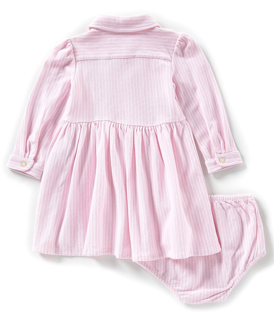 Ralph Lauren Baby Girls 3-24 Months Long-Sleeve Oxford Stripe Dress