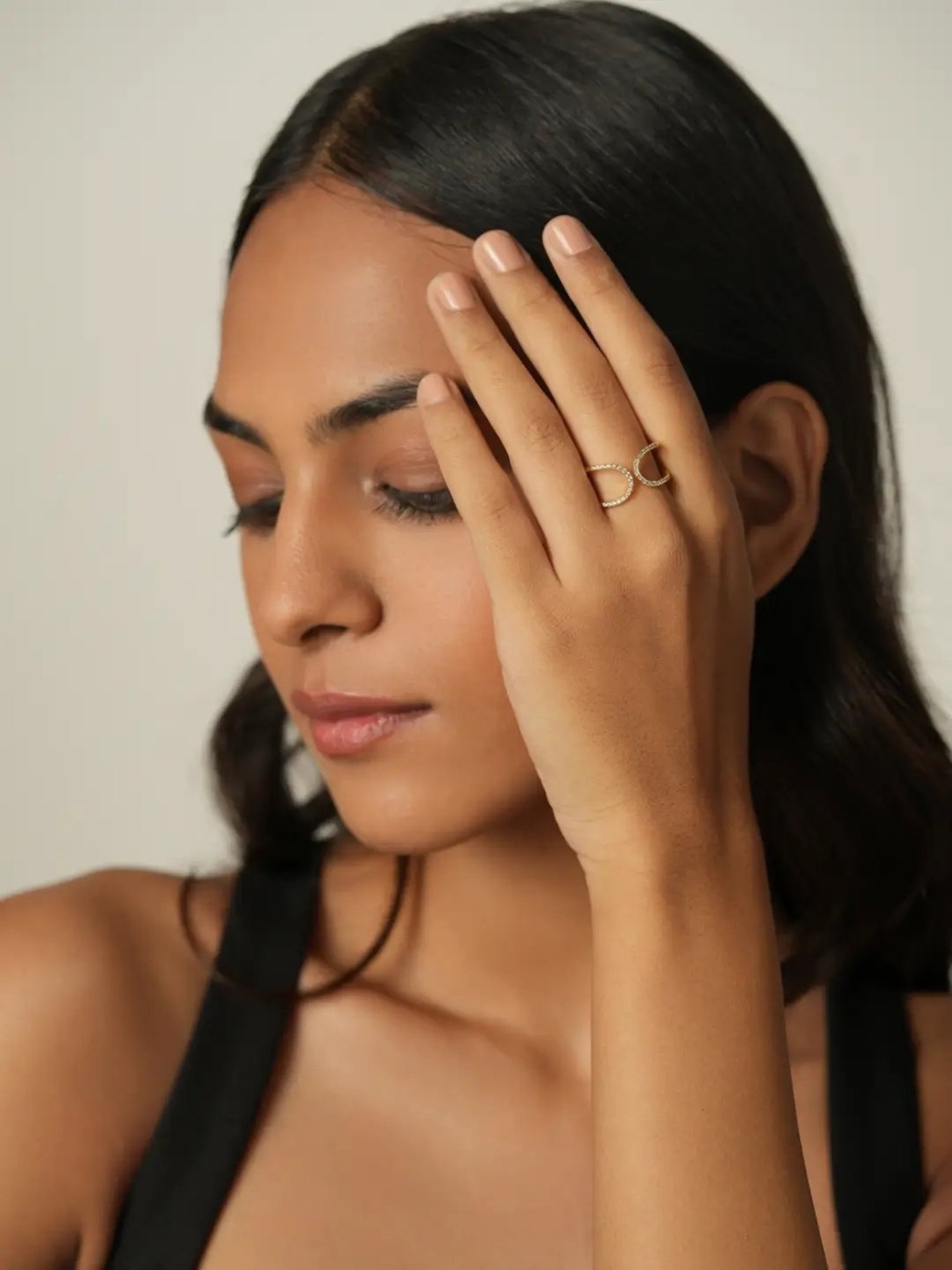 Mabel 92.5 Sterling Silver 18k Gold-Plated Open Loop Adjustable Ring