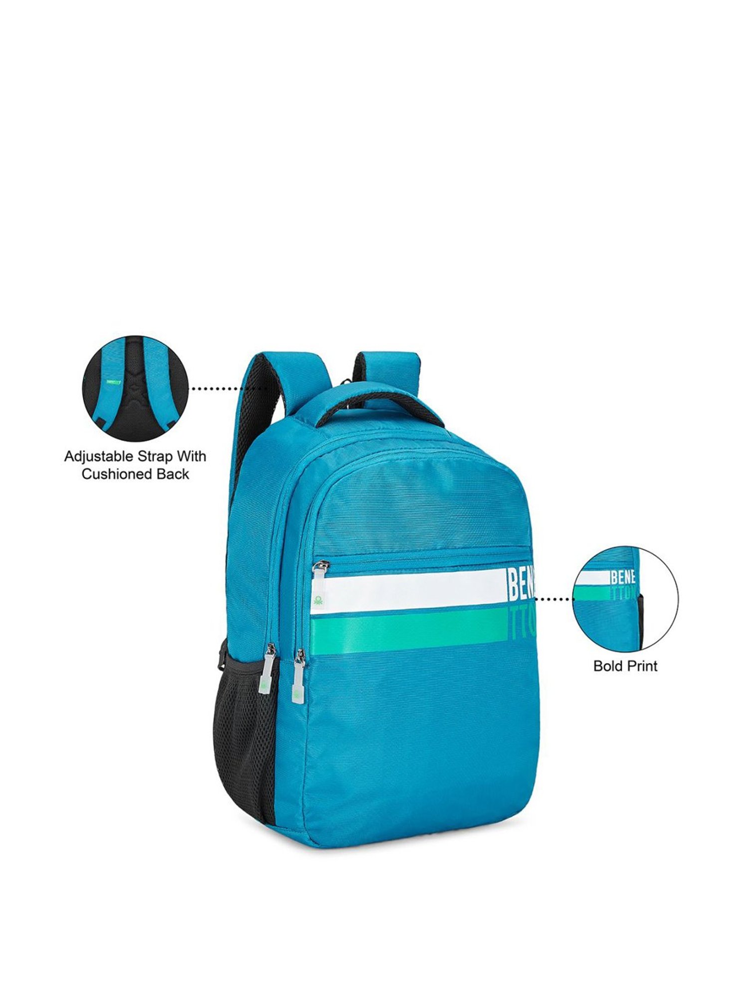 United Colors of Benetton Kyron 23 Ltrs Blue Medium Backpack