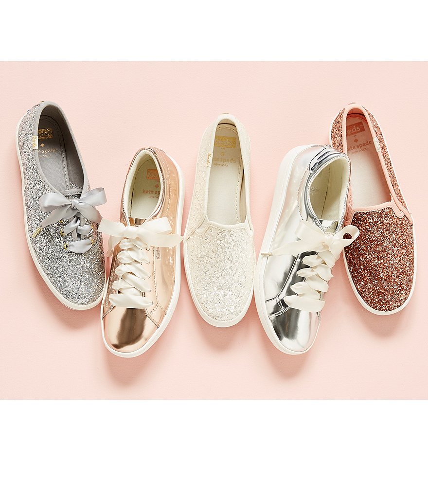 Kurt Geiger London Lexi Eagle Glitter Leather Lace-Up Sneakers