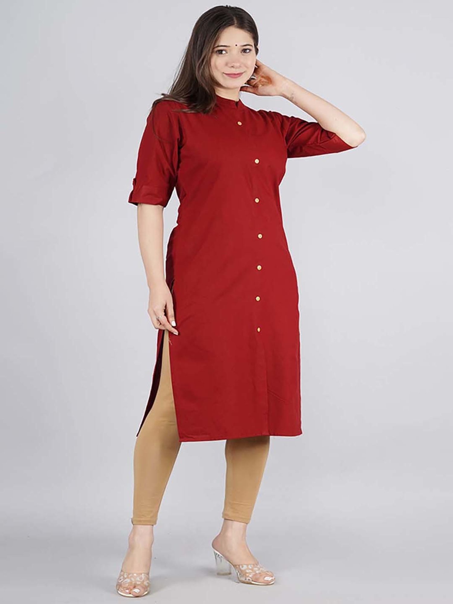 Fusion Beats Light Grey Embroidered A Line Kurta