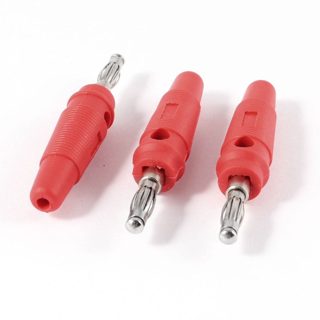 Unique Bargains 3pcs Audio Speaker Wire Cable Banana Plug Screw Type Connector Jack Red 3mm