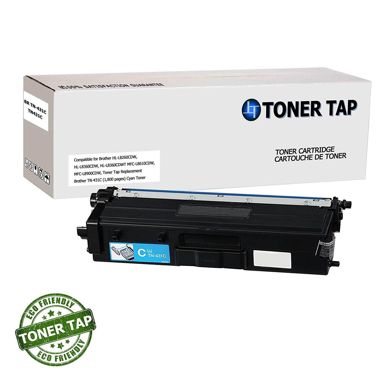 Toner Tap for Brother HL-L8360CDW, HL-L8260CDW, HL-L8360CDWT, MFC-L8900CDW, MFC-L8610CDW Replacement Toner for TN-431K, TN-431C, TN-431M, TN-431Y (4 Pack, Black, Cyan, Magenta, Yellow)