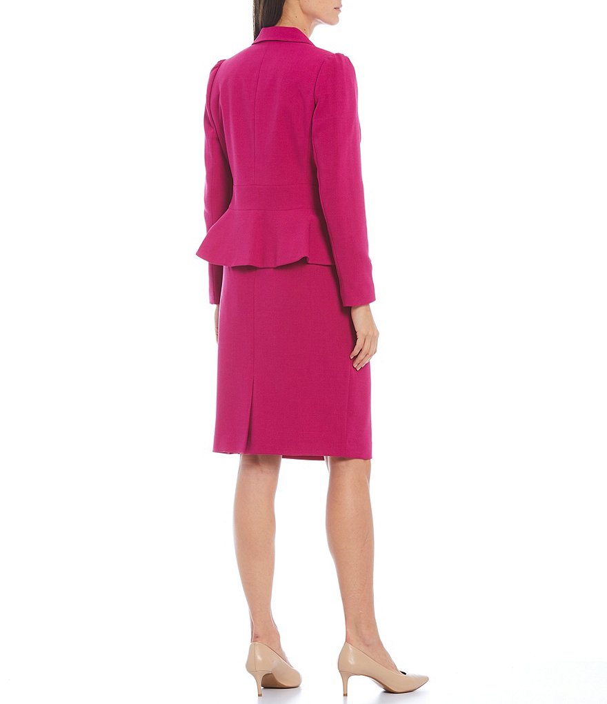 Tahari ASL Crepe Pearl Neckline Jacket 2-Piece Dress Suit