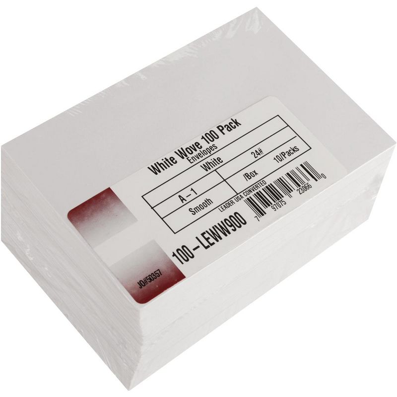 Leader A1 Envelopes (3.625"X5.125") 100/Pkg-White
