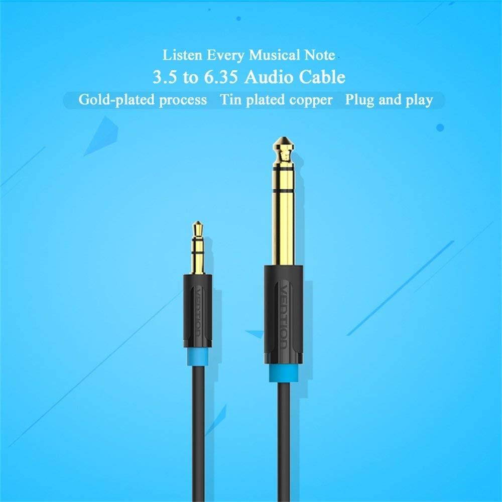 Vention 3.5mm to 6.35mm Adapter Jack Audio Cable for Mixer Amplifier Guitar Male to Male Aux Cabo (3M/10ft)