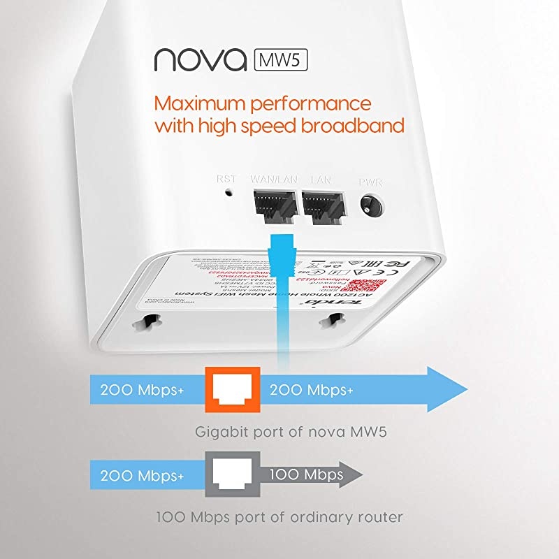 Nova Whole Home Mesh WiFi System Replaces Gigabit AC WiFi Router and Extenders Dual Band Works with  Alexa Built for Smart Home Up to 3 500 Sq ft Coverage MW5 3PK