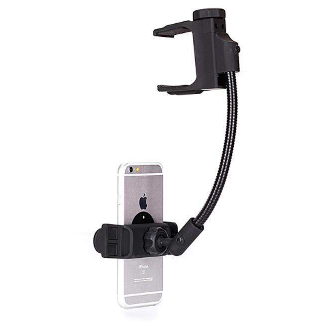 Premium Rear View Mirror Car Mount Holder Stand Cradle Dock Strong Gooseneck Swivel L6G for iPhone 5 5C 5S 6 Plus 6S Plus 7 Plus 8 PLUS SE X, Ipod Touch 1st Gen 2nd Gen 3rd Gen 4th Gen 5