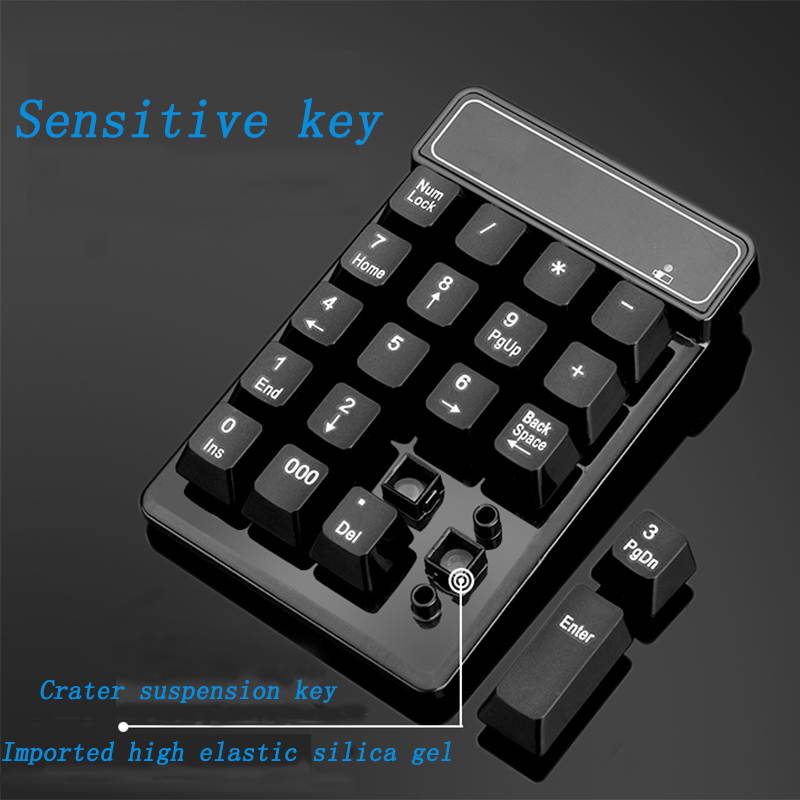19 Keys Bluetooth Numeric Keypad Mini Numpad Keyboard Wireless Desktop For Windows XP 7 8 10 Laptop Tablet