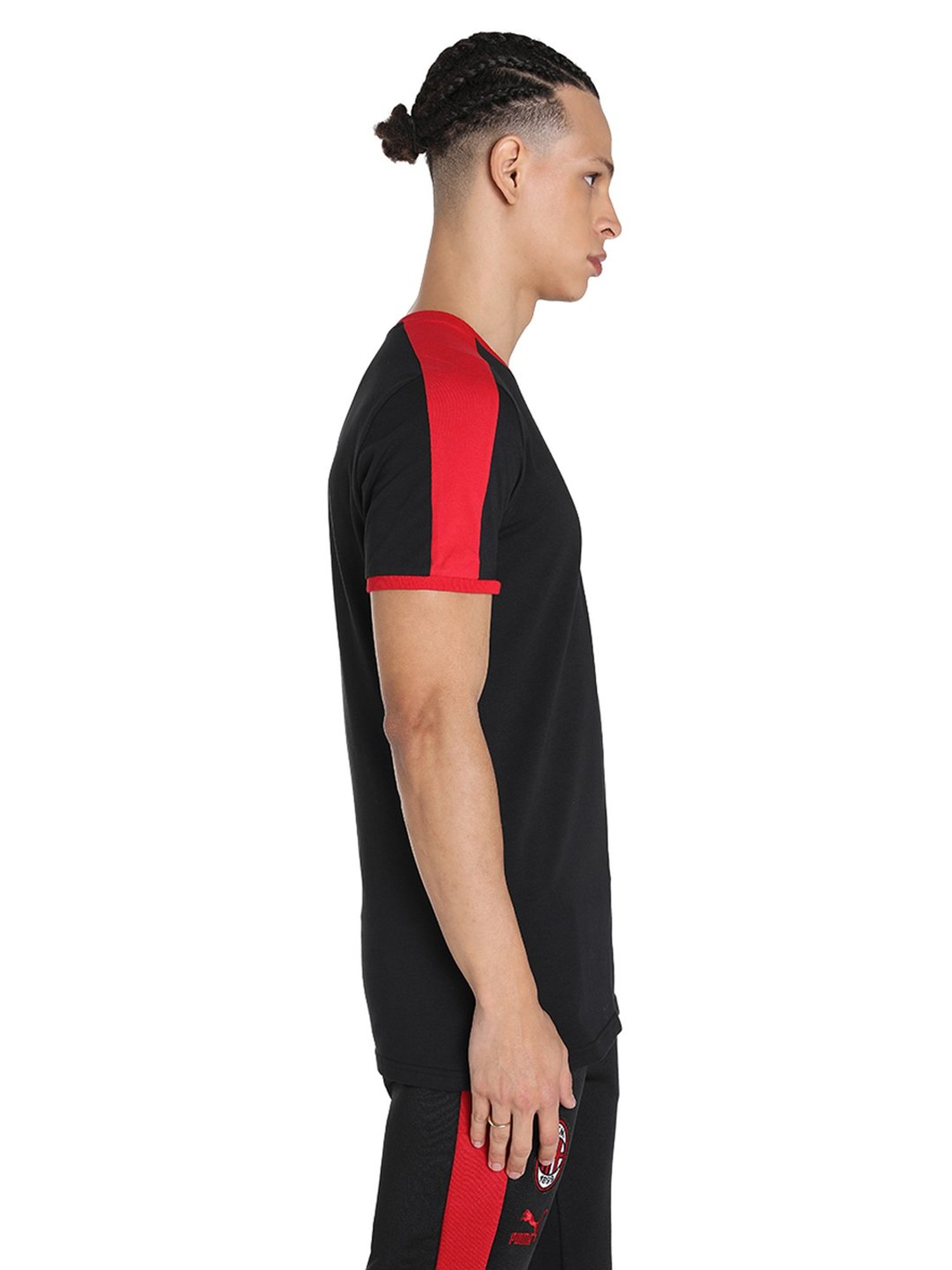 Puma Black Cotton Regular Fit T-Shirt