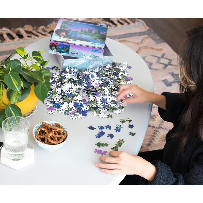 Toynk Bob Ross Blue River Nature Puzzle | 1000 Piece Jigsaw Puzzle