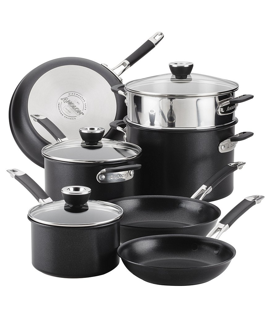Anolon SmartStack Hard-Anodized 10-Piece Cookware Set