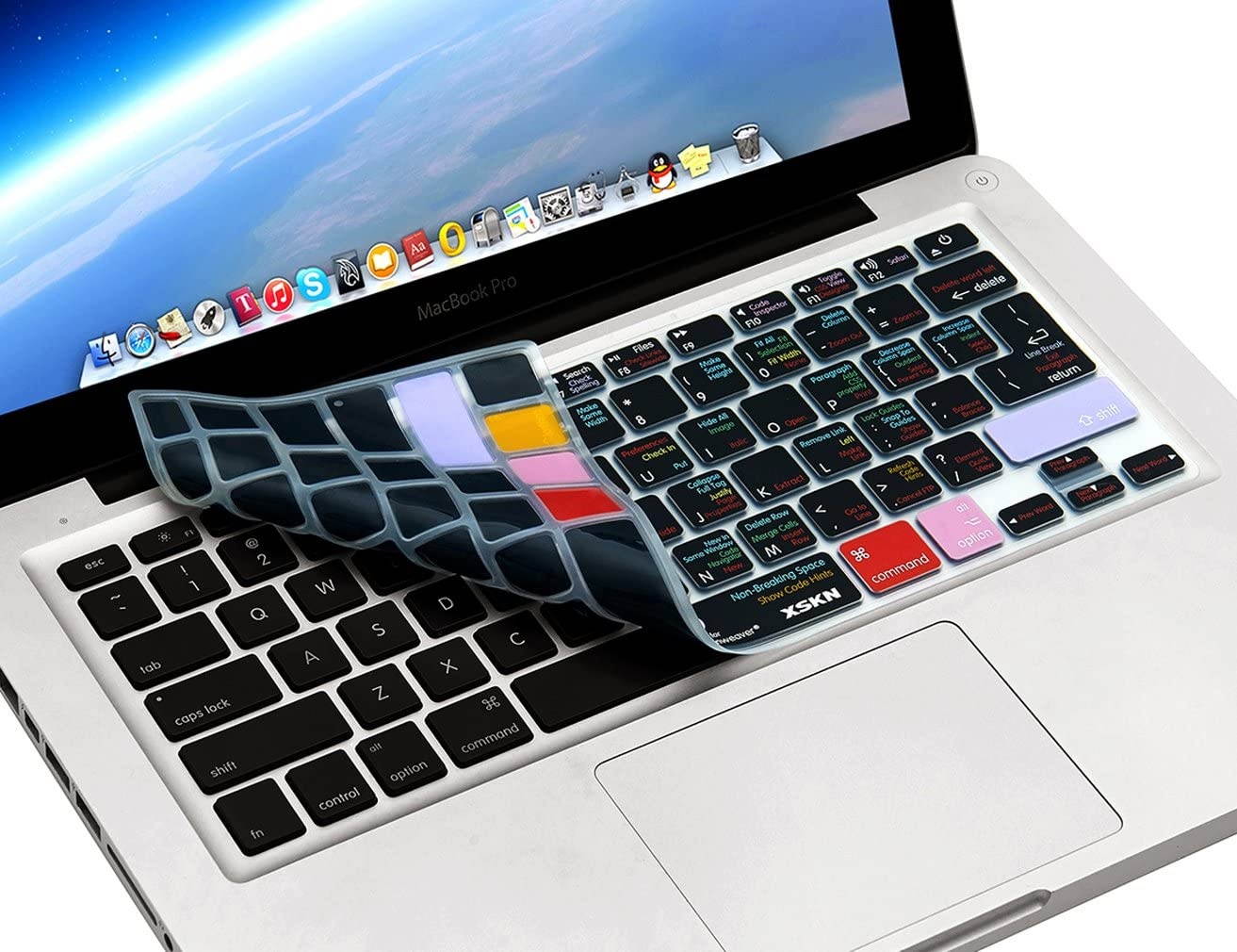 XSKN MacBook Shortcuts Design Series Adobe Hotkey MacBook Hot Keys Silicone Laptop Keyboard Skin Cover for MacBook 13" MacBook 13" 15" 17", US&European Layout (Dreamweaver)