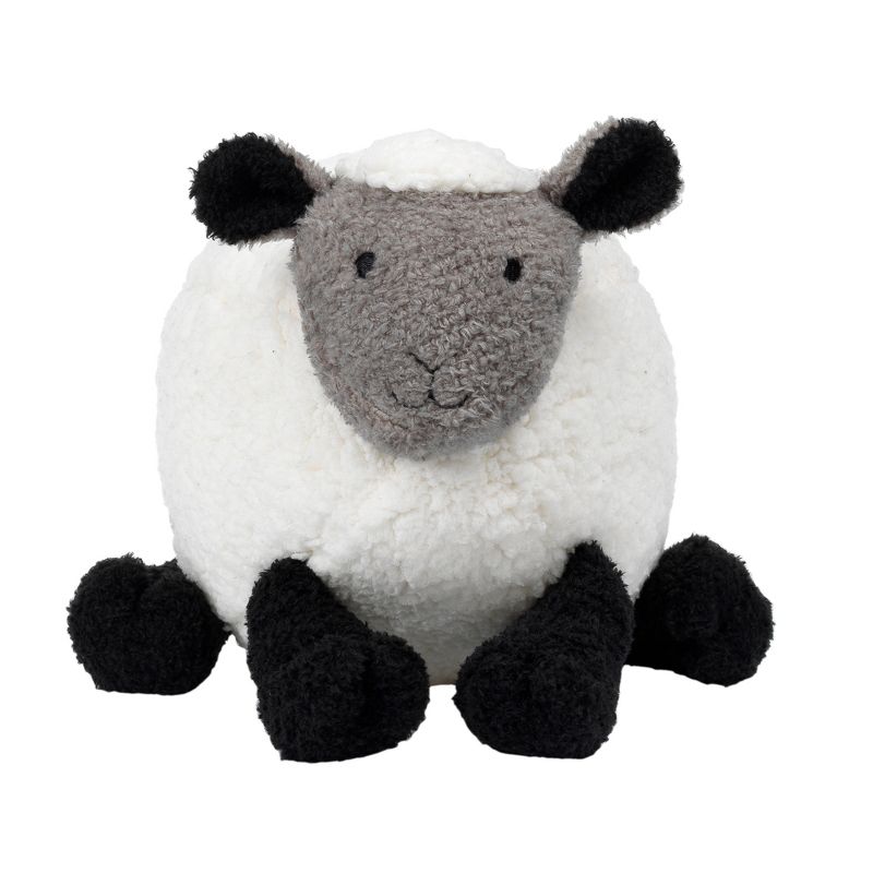 Lambs & Ivy Sleepy Sheep Plush White/Black/Gray Sheep Stuffed Animal Toy - Wooly