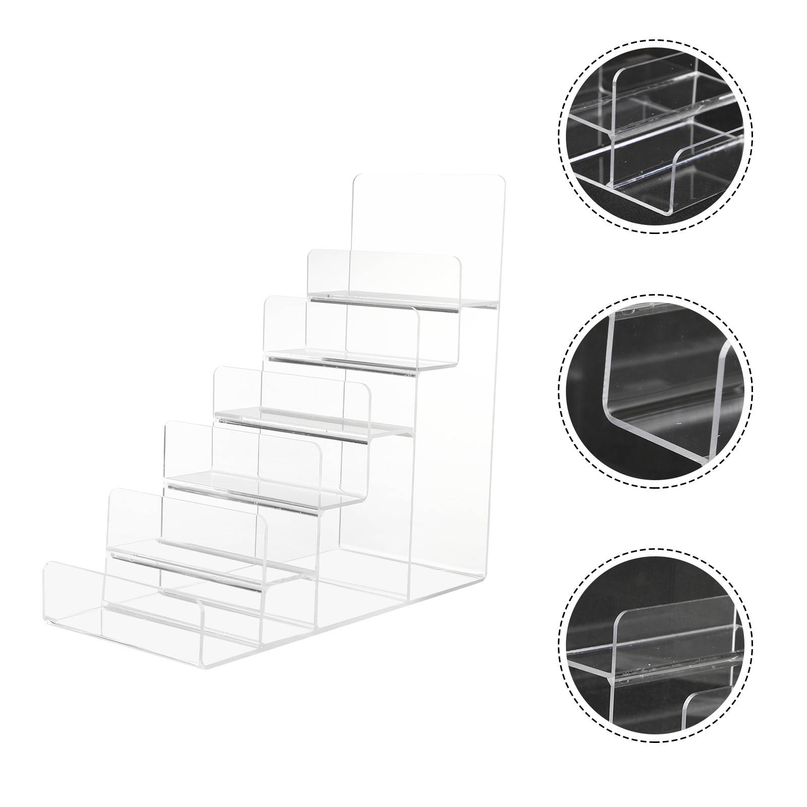 1Pc Transparent Multifunctional Trapezoidal Practical Acrylic Wallet Holder Rack Wallet Holder Stand Storage Rack for Home