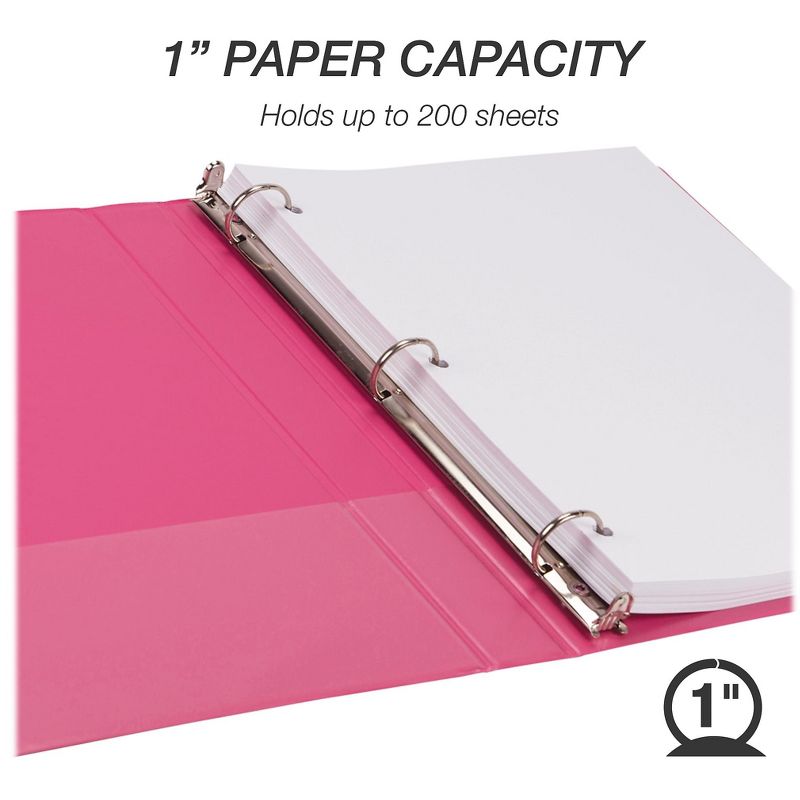 Samsill&reg; Biobased Economy Round Ring View Binders  3 Rings  1" Capacity  11 x 8.5  Berry 17336