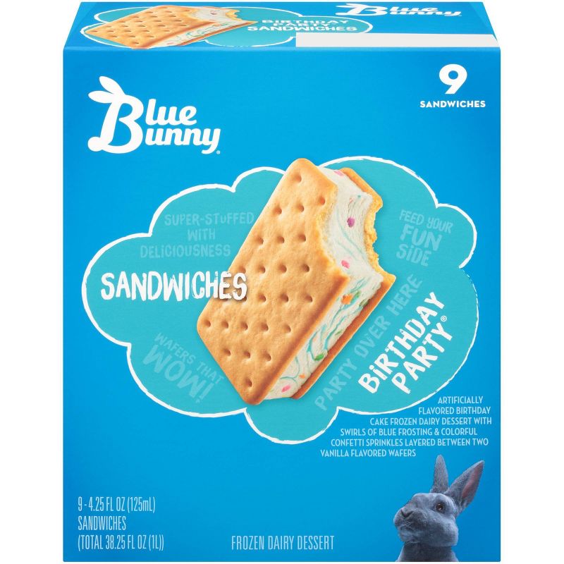Blue Bunny Premium Sandwiches Birthday Party - 9ct