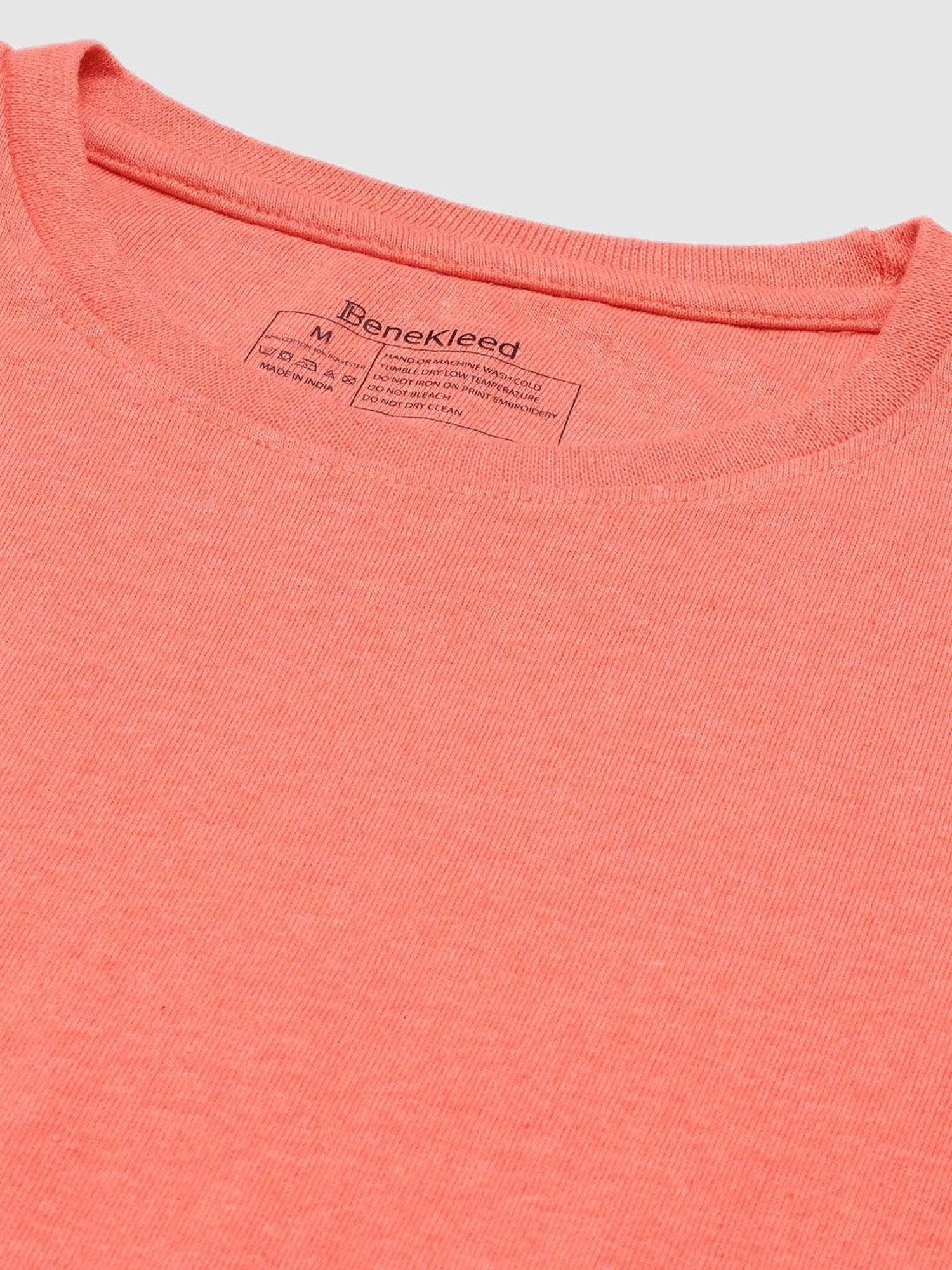 Bene Kleed Peach Regular Fit T-Shirt