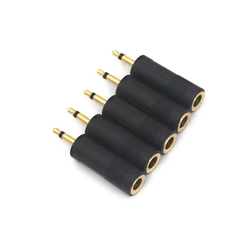 5 Piece Professional Converter Adapter 35mm 18 Male to 635mm 14 Female Mono Audio Mic Plug Adapter Jack Microphone Accessory