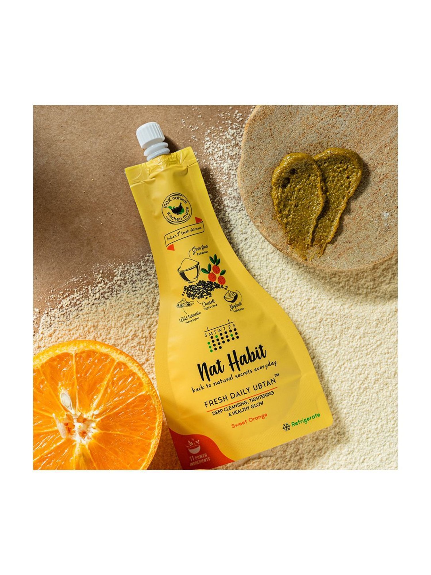 Nat Habit Sweet Orange Fresh Daily Ubtan Face Pack - Pack of 2