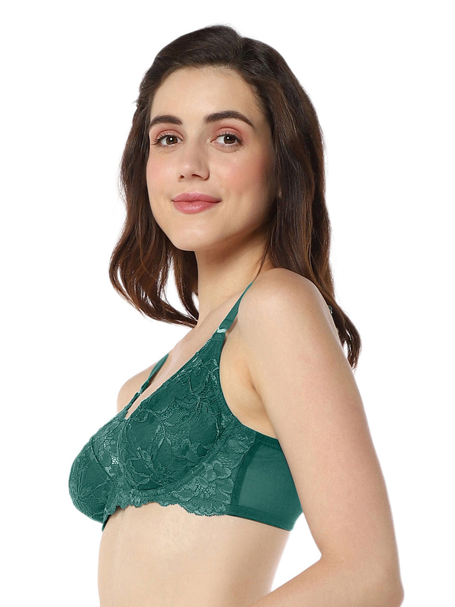 Amante Green Lace Work T-Shirt Bra