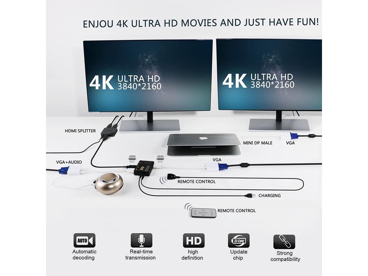 iKKEGOL&reg; Audio Video RCA 3 Port  Way Selector Switcher with AV Cable