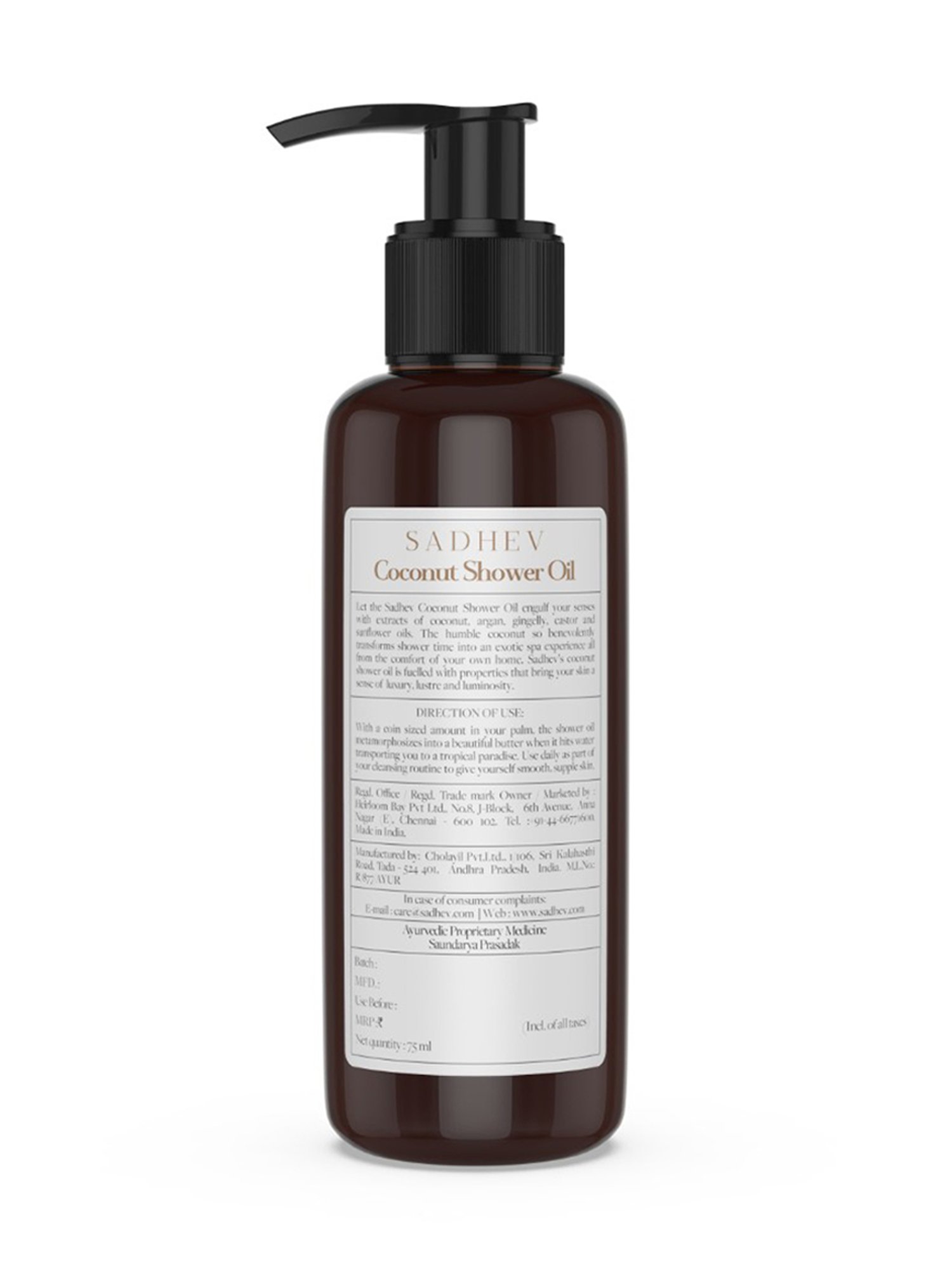 SADHEV The Art Of Ayurveda Coconut Shower Oil - 75 ml