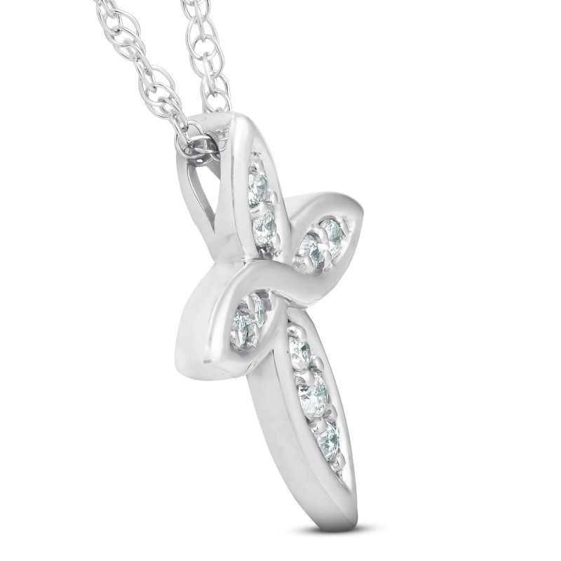 Pompeii3 1/10 Ct Diamond Cross 14k White Gold 5/8" Tall