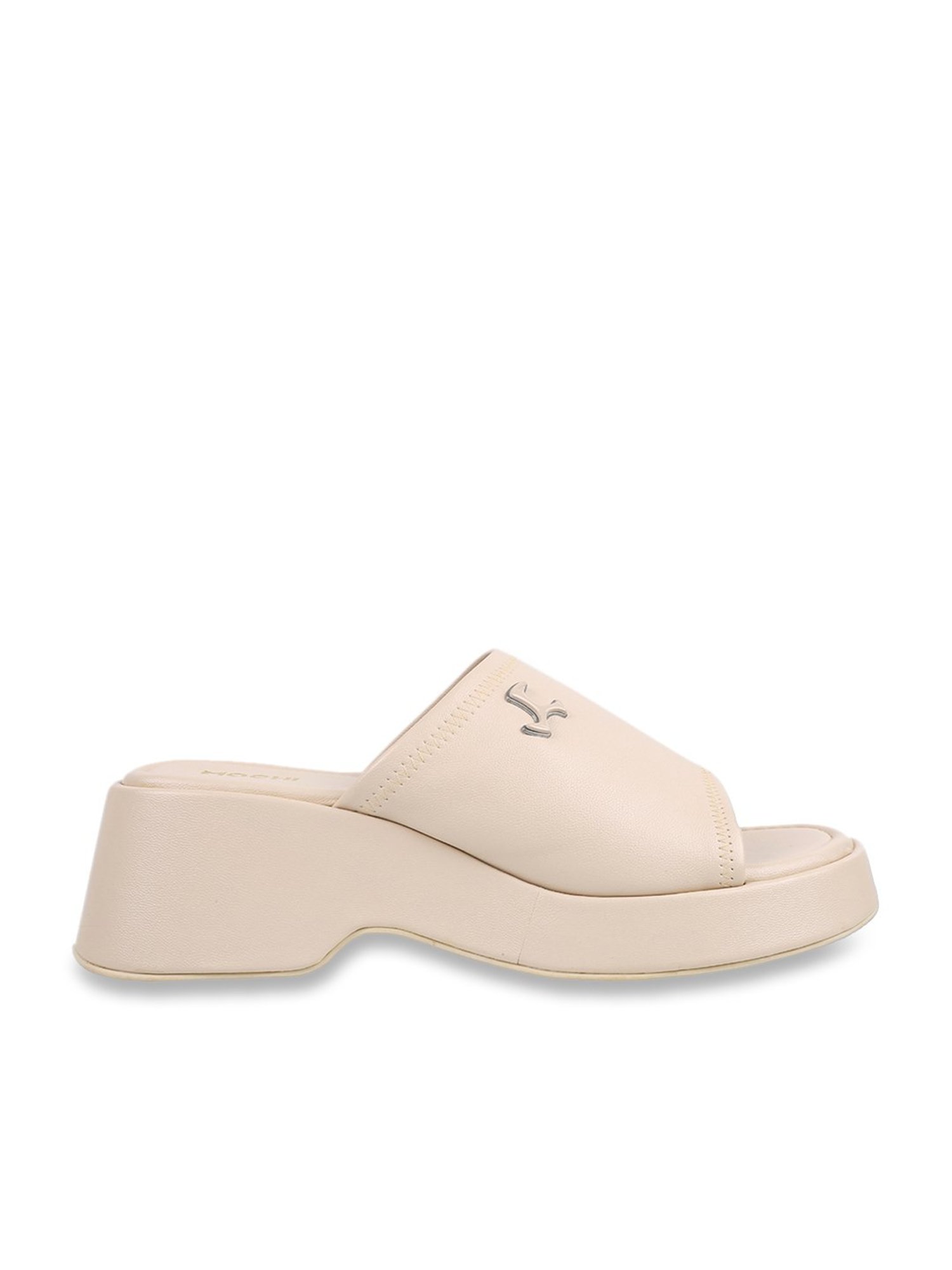Mochi Women's Beige Casual Sandals