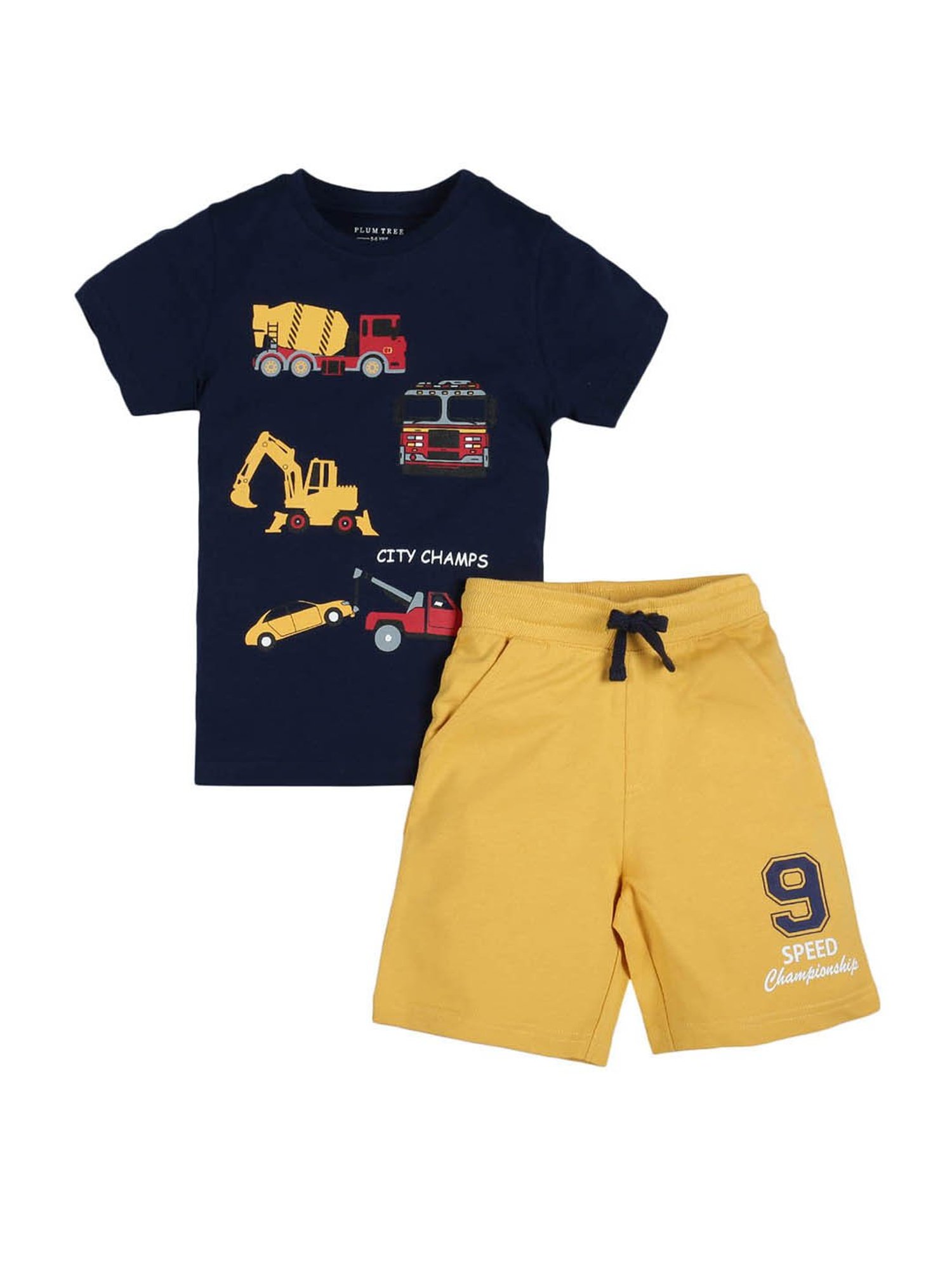 GJ baby Green & White Cotton Camouflage Full Sleeves T-Shirt Set