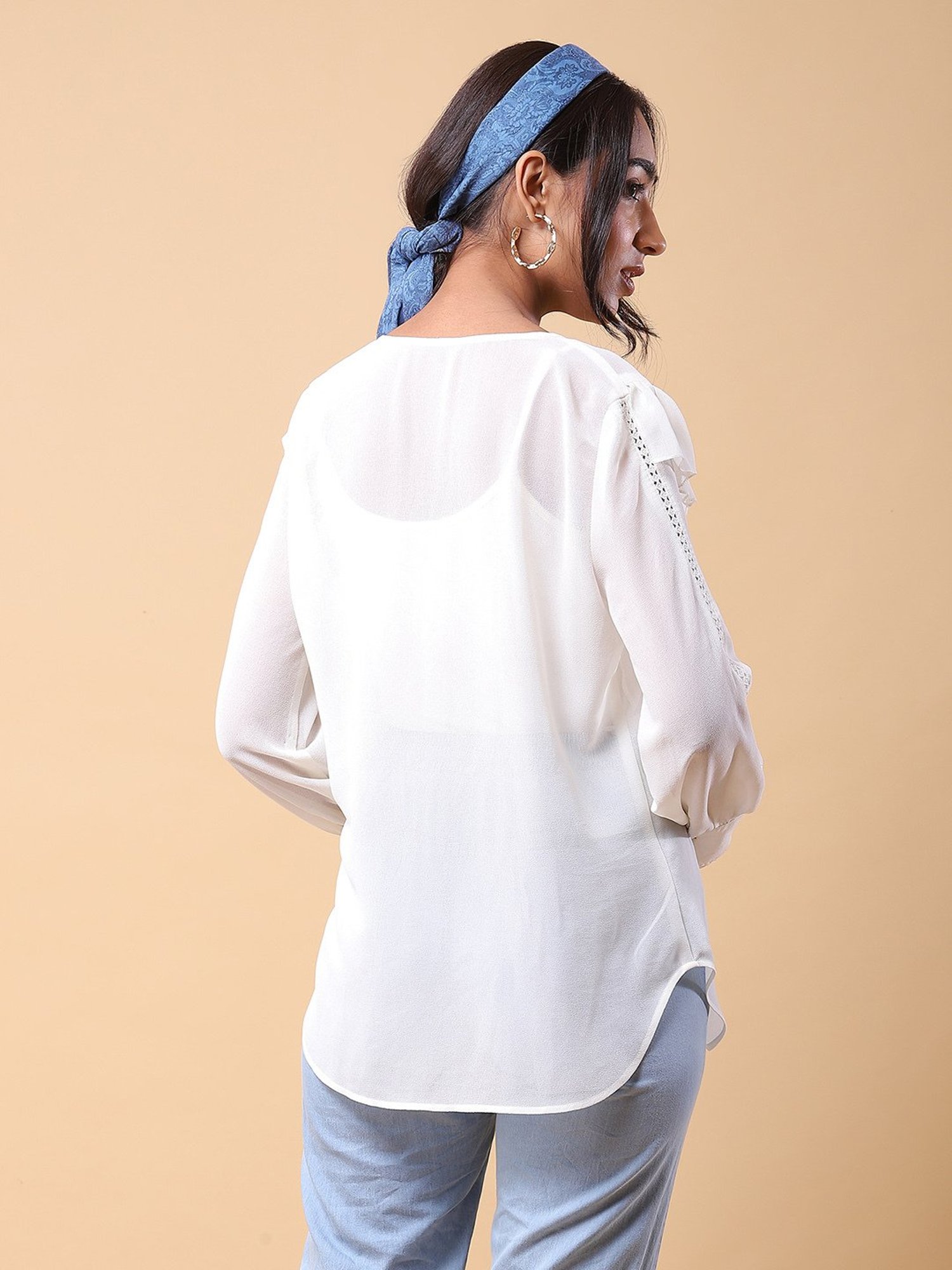 aarke Ritu Kumar White Top With Inner Slip